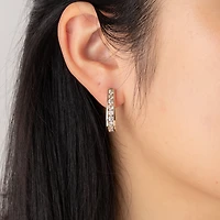Channel Set J Hoop Earrings in 10K Yellow Gold (1.50 ct tw)