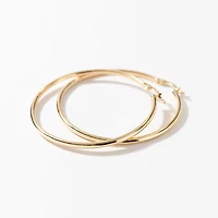 2mmx40mm Tube Hoop Earrings in 10K Yellow Gold