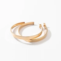 Flat Tube Hoop Earrings in Italian 10K Yellow Gold