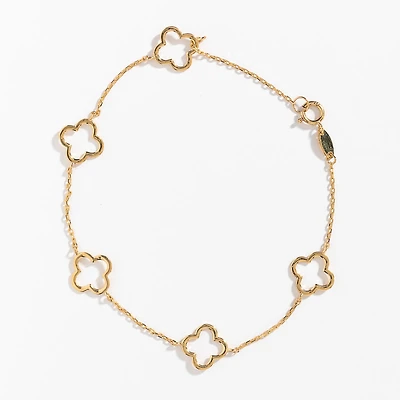 Flower Bracelet in 10K Yellow Gold