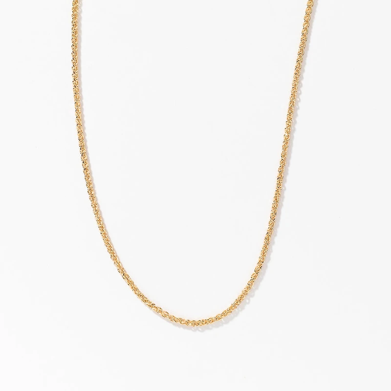 10K Yellow Gold Diamond Cut Square 1.2mm Wheat Chain (18")