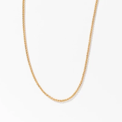 10K Yellow Gold Diamond Cut Square 1.2mm Wheat Chain (18")