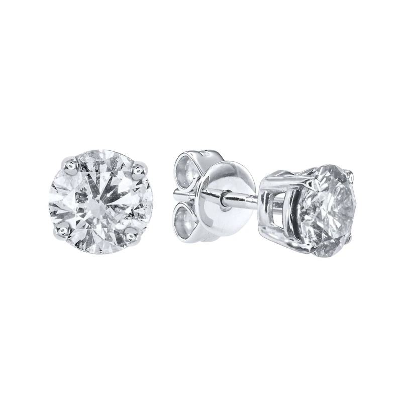 14K White Gold Solitaire Diamond Stud Earrings (1.00ct tw)