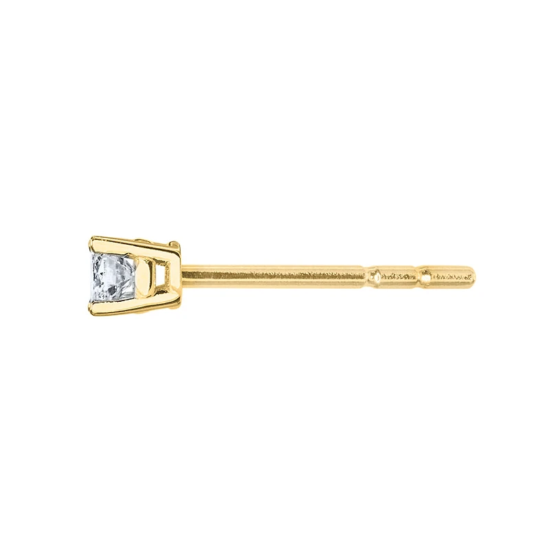 Solitaire Diamond Stud Earrings in 14K Yellow Gold ( ct tw