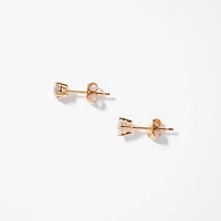 Solitaire Diamond Stud Earrings in 14K Yellow Gold (0.40 ct tw)