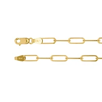 10K Yellow Gold Paper Clip Bracelet 3mm/7.5"