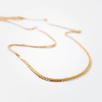 10K White and Yellow Gold Diamond Cut Square 0.9mm Wheat Chain (18")
