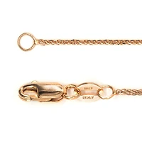 10K Rose Gold Diamond Cut Square 0.7MM Wheat Chain (18")