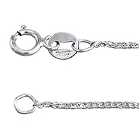 10K White Gold Diamond Cut Square 0.7mm Wheat Chain (16")