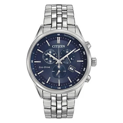 Citizen Men's Corso Eco-drive Blue Dial Stainless Steel Watch | AT2141
