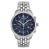Citizen Men's Corso Eco-drive Blue Dial Stainless Steel Watch | AT2141