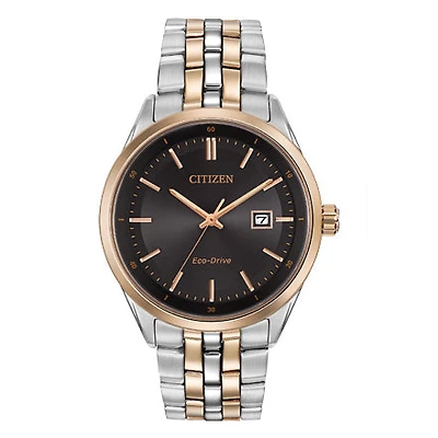 Citizen Men's Corso Eco-Drive Two-Tone Black Dial Watch | BM7256-50E