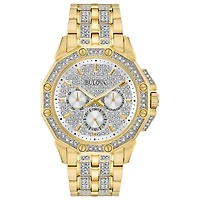 Bulova Men's Yellow Tone Crystal Watch | 98C126
