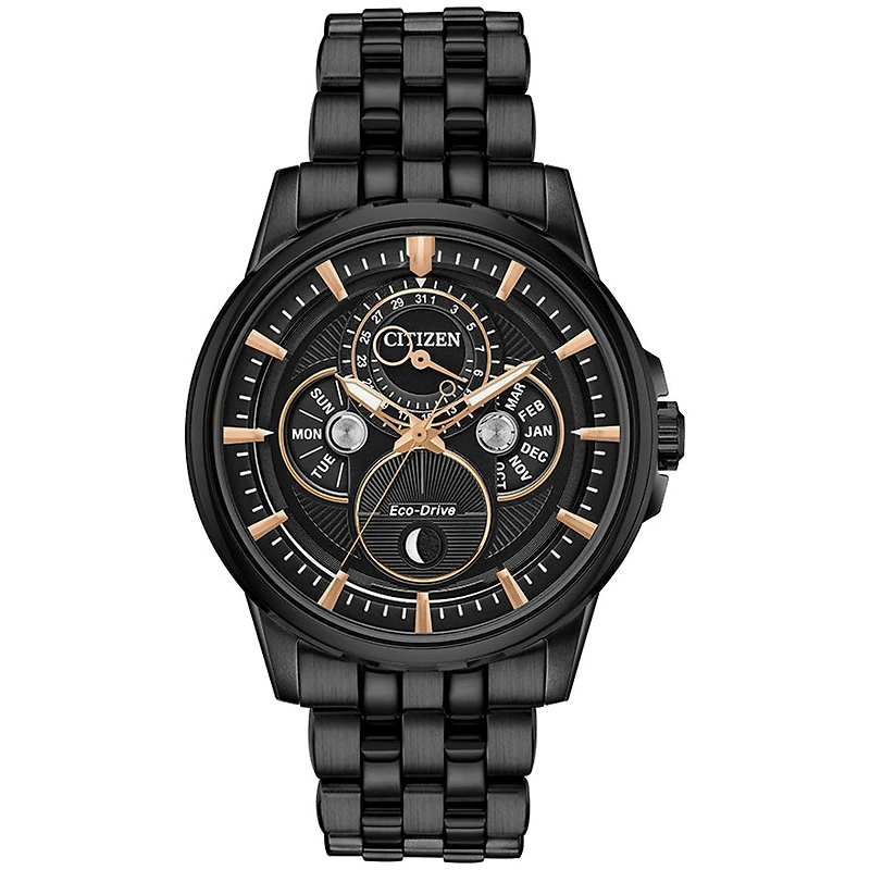 Citizen Calendrier Men's Eco-Drive Watch In Black | BU0057-54E