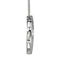 Double Heart Diamond Pavé Necklace in 10K White Gold (0.03ct tw)