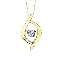 10K Yellow Gold Dancing Diamond Pendant (0.02ct tw)