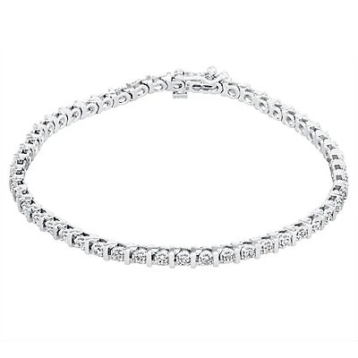 Diamond Bar Tennis Bracelet in 10K White Gold (1.00ct tw)