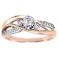 Diamond Engagement Ring 14K Rose and White Gold (0.45ct tw)