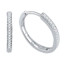 Diamond Hoop Earrings in 10K White Gold (0.10ct tw)