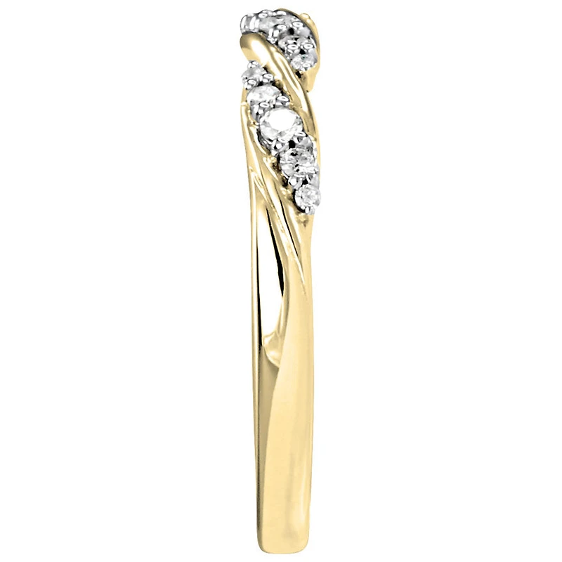 Diamond Twist Anniversary Ring 14K Yellow Gold (0.15ct tw)