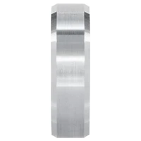 Mens Comfort Fit Wedding Band with Brush Finish in 14K White Gold (6.5
