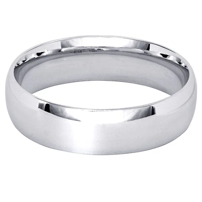 Low Dome Comfort Fit Wedding Band 14K White Gold (5MM)