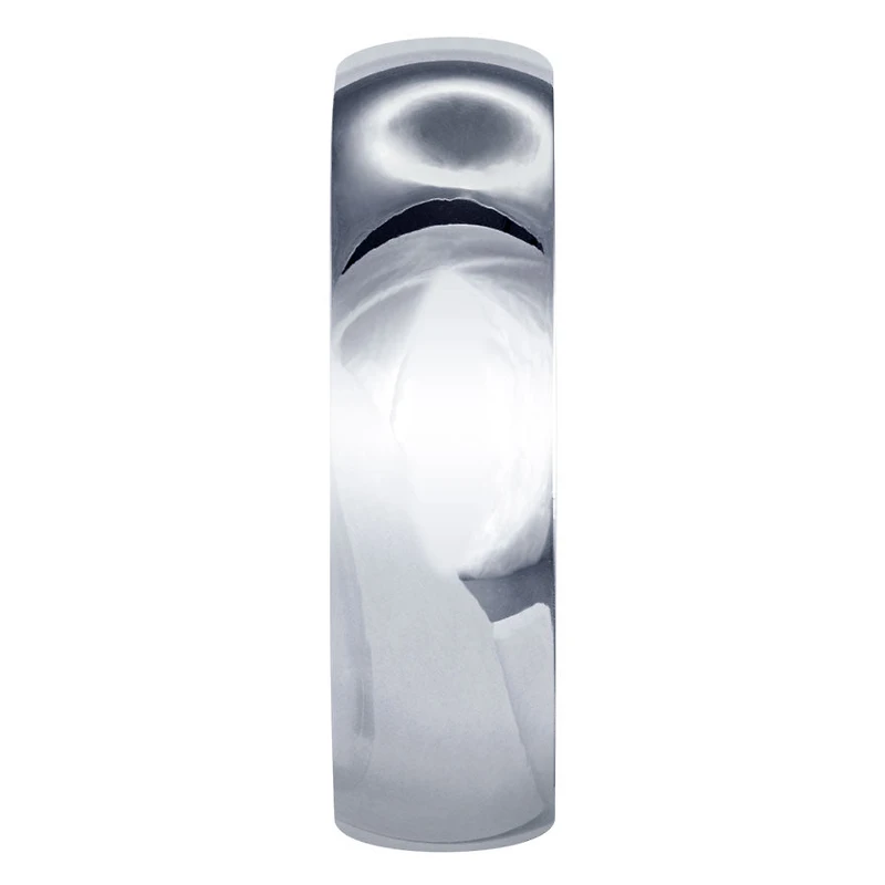 Low Dome Comfort Fit Wedding Band 14K White Gold (6MM)