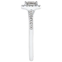 Emerald Cut Halo Diamond Engagement Ring 14K White Gold (0.80 ct tw