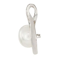 Cultured Pearl and Diamond Pendant in 14K White Gold