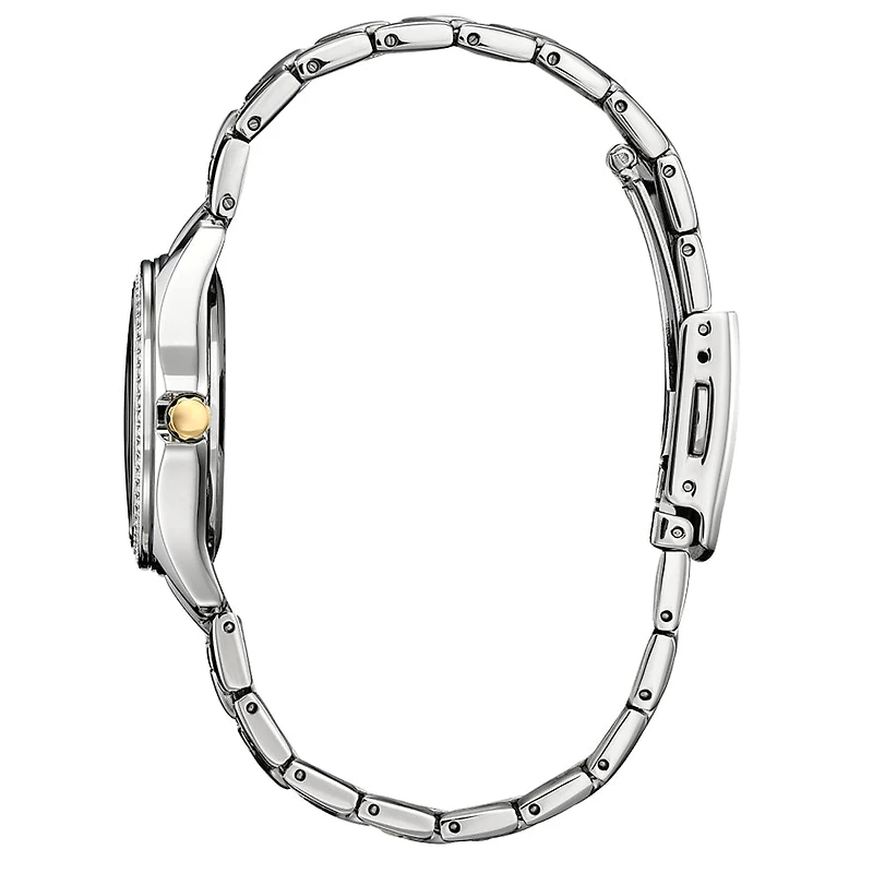 Citizen Eco-Drive Crystal Ladies Silver Dial Watch | FE1146-71A