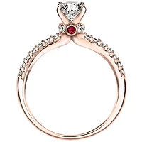 Lumina "Embrace" Ideal Cut Diamond Engagement Ring with Ruby Accent