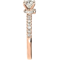 Lumina "Embrace" Ideal Cut Diamond Engagement Ring with Ruby Accent