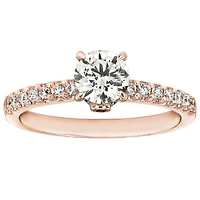 Lumina "Embrace" Ideal Cut Diamond Engagement Ring with Ruby Accent