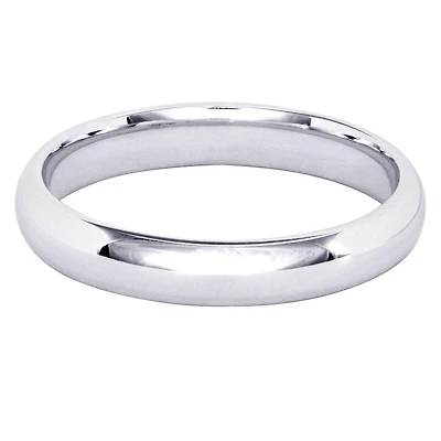 Low Dome Comfort Fit Wedding Band 10K White Gold (3MM)
