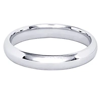 Low Dome Comfort Fit Wedding Band 10K White Gold (3MM)