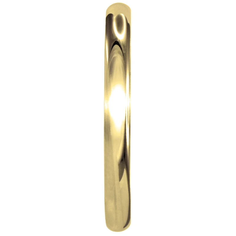 Low Dome Comfort Fit Wedding Band 14K Yellow Gold (2MM)