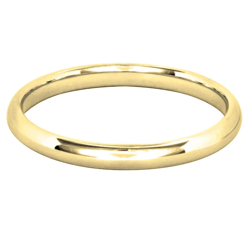 Low Dome Comfort Fit Wedding Band 14K Yellow Gold (2MM)