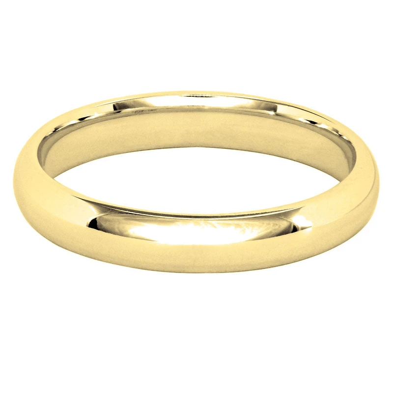 Low Dome Comfort Fit Wedding Band 14K Yellow Gold (3MM)