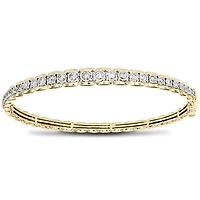 Diamond Bangle Bracelet In 10K Yellow And White Gold (1.00 ct tw)
