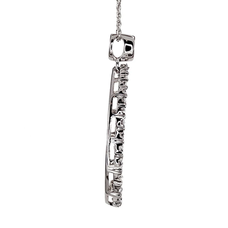 One Carat Oval Diamond Pendant in 10K Rose and White Gold