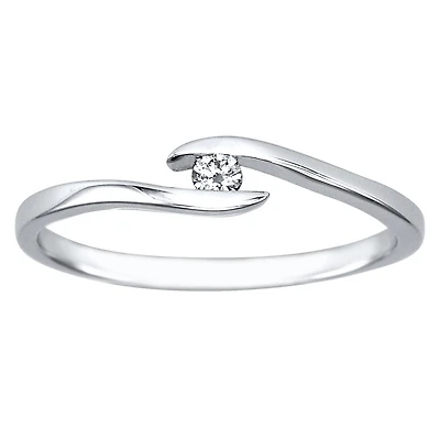 Solitaire Diamond Promise Ring 10K White Gold (0.05ct tw)