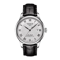 Tissot Le Locle Powermatic 80 Silver Dial Black Leather Strap Men's Wa