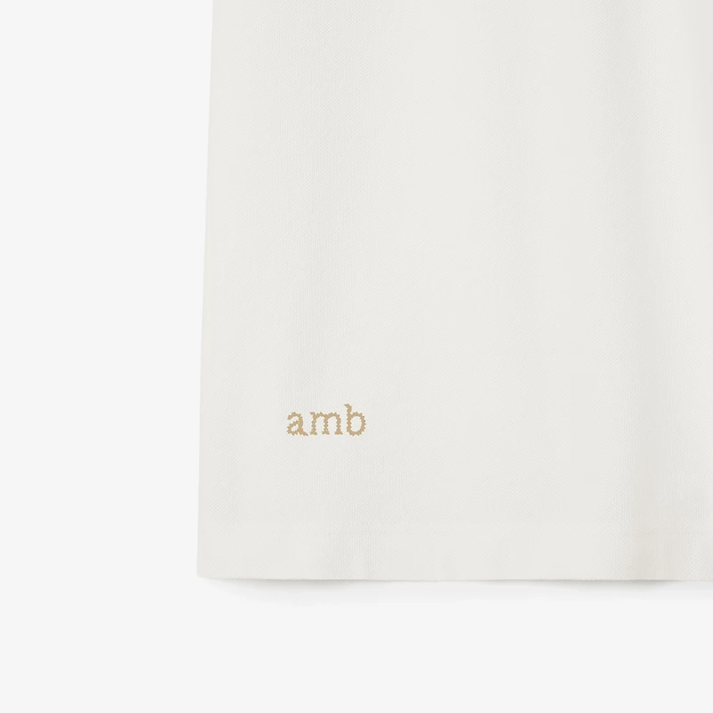 Logo Collar Cotton Polo Shirt in Chalk white