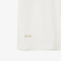 Logo Collar Cotton Polo Shirt in Chalk white