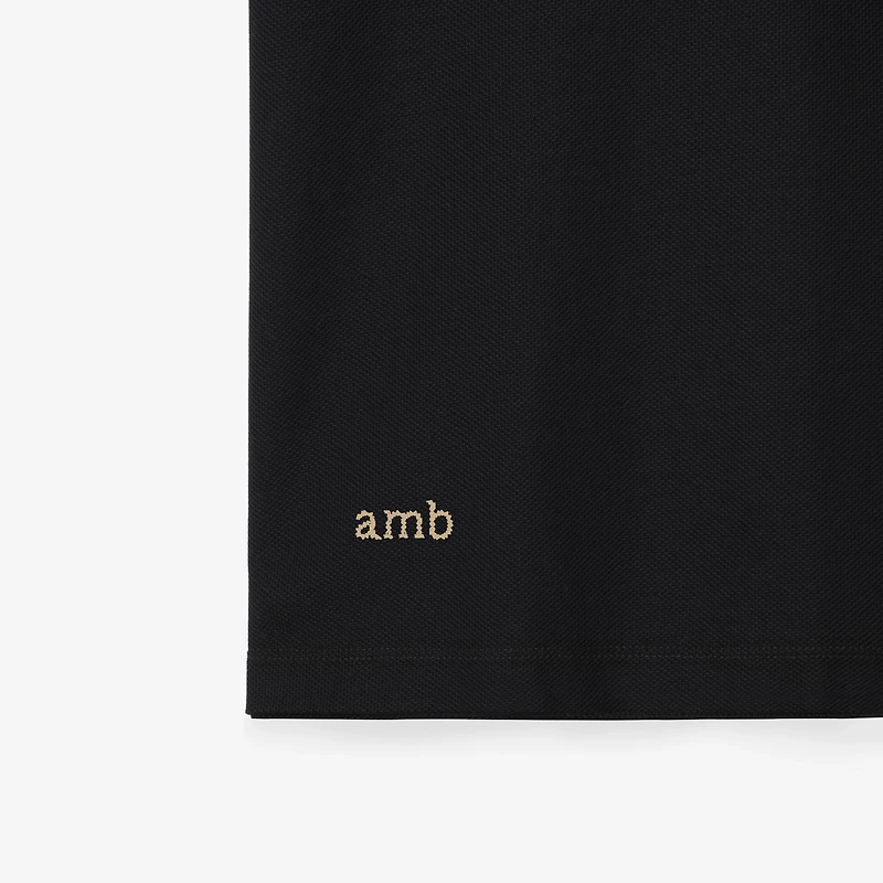 Logo Collar Cotton Polo Shirt in Black