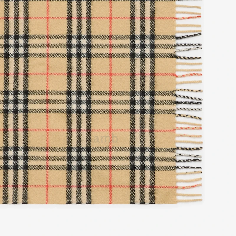 Check Wool Baby Blanket in Sand beige - Children | Burberry® Official