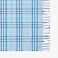 Check Wool Baby Blanket in Ice