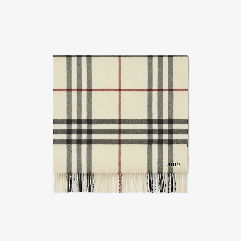 Wide Check Cashmere Scarf in Stone | Burberry® Official
