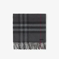 Check Cashmere Scarf in Charcoal | Burberry® Official
