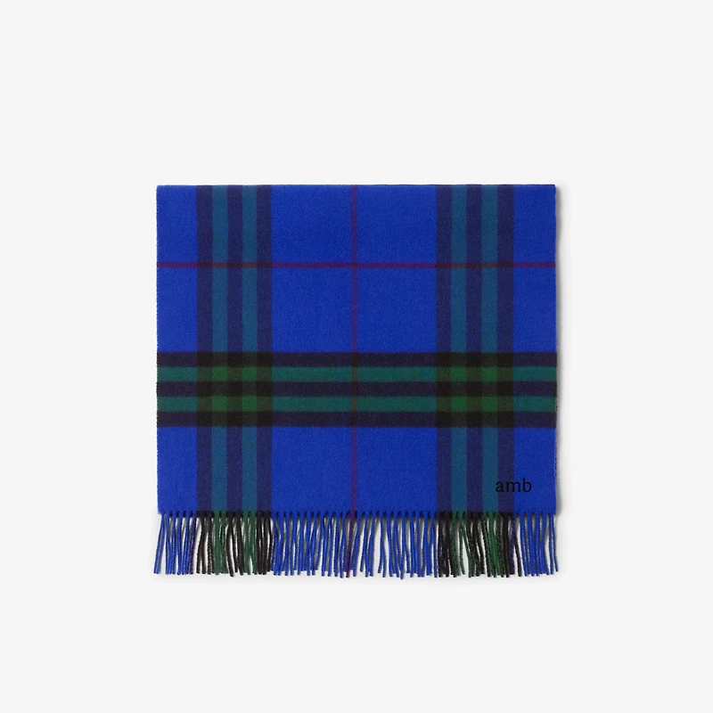 Wide Check Cashmere Scarf in Knight/ivy | Burberry® Official